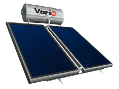 VARIO Ηλιακός θερμοσίφωνας INOX, διπλής ενέργειας με μπόιλερ 200lt με δύο επιλλεκτικούς συλλέκτες συνολικής επιφάνειας 3,10m2