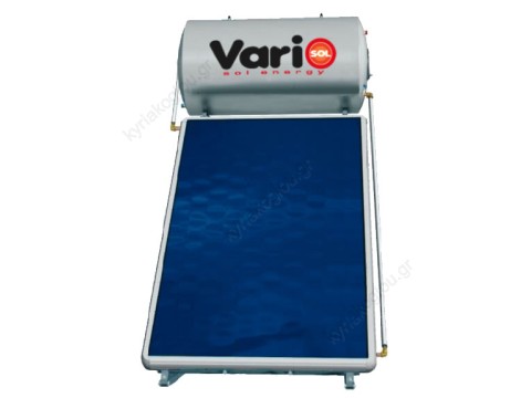 VARIO Ηλιακός θερμοσίφωνας INOX, διπλής ενέργειας με μπόιλερ 160lt με ένα επιλλέκτικο συλλέκτη οριζόντιο 2,30m2