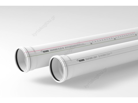 092444015 REHAU RAUPIANO LIGHT Σωλήνες αποχέτευσης λευκές Φ75 2000mm