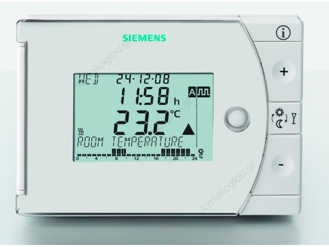REV 13 SIEMENS Θερμοστάτης χώρου ημερήσιος ψηφιακός με χρονοπρόγραμμα & 2 περιόδους θέρμανσης