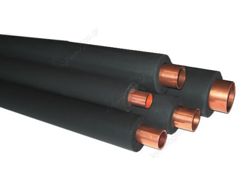VIDOFLEX Μόνωση σωλήνων μαύρη πάχους 6mm για σωλήνα διαμέτρου Φ22 168m/κιβώτιο μήκους 2m